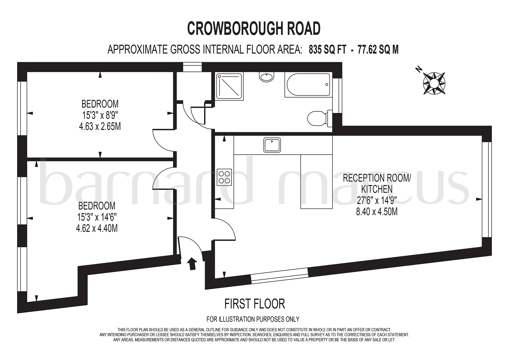 Flat B, 186, Crowborough Road, London floorplan