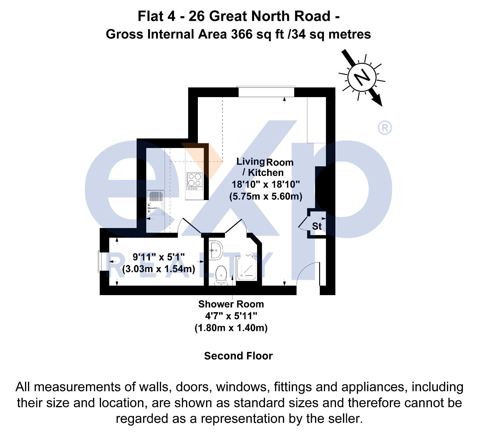 Flat 4 Top 24, Great North Road, London floorplan