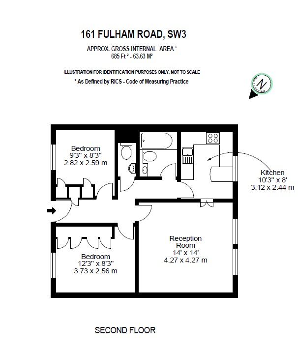 6, 161, Fulham Road, Chelsea floorplan