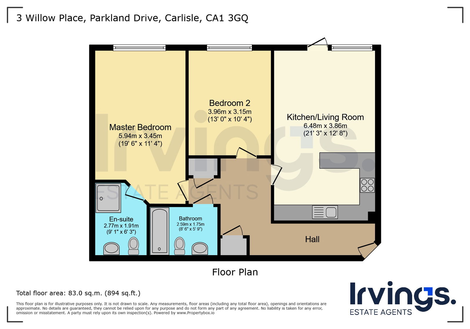 3, Willow Place,Flat 3, Parkland Drive, Carlisle floorplan