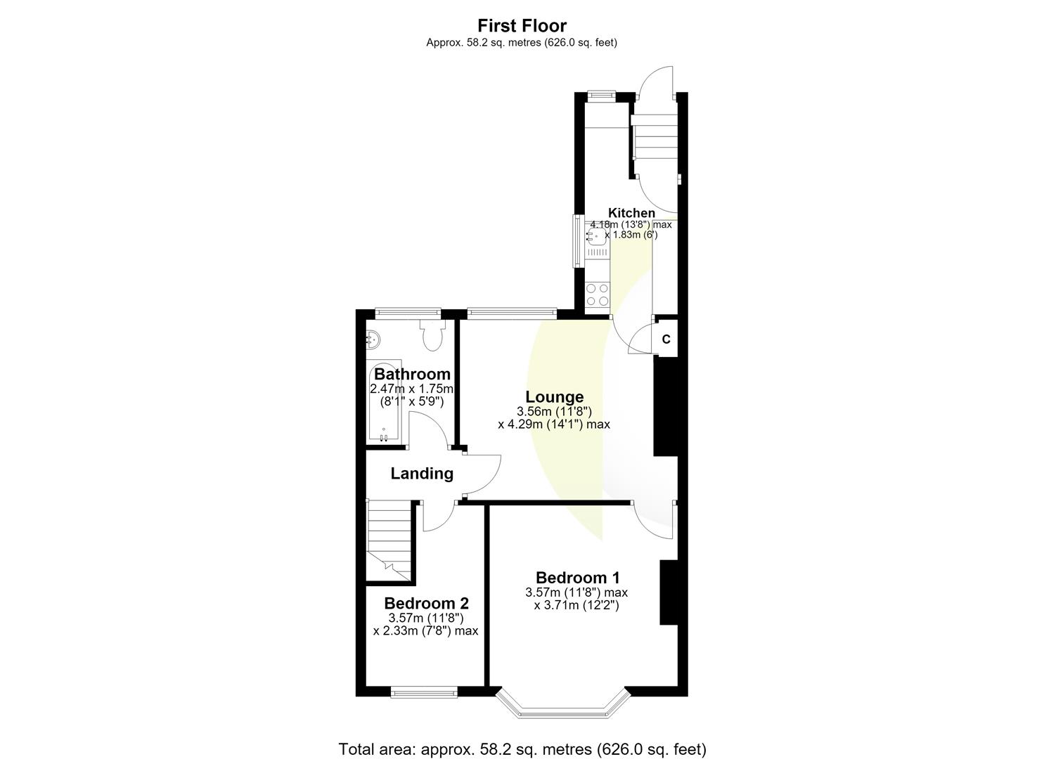 204, Brookland Terrace, North Shields floorplan