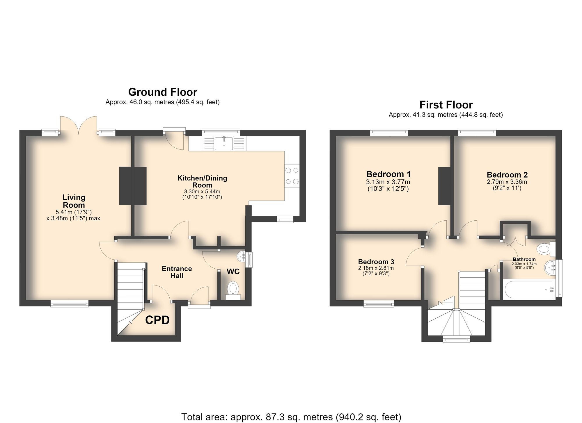 33 Rydal Crescent, Chesterfield floorplan