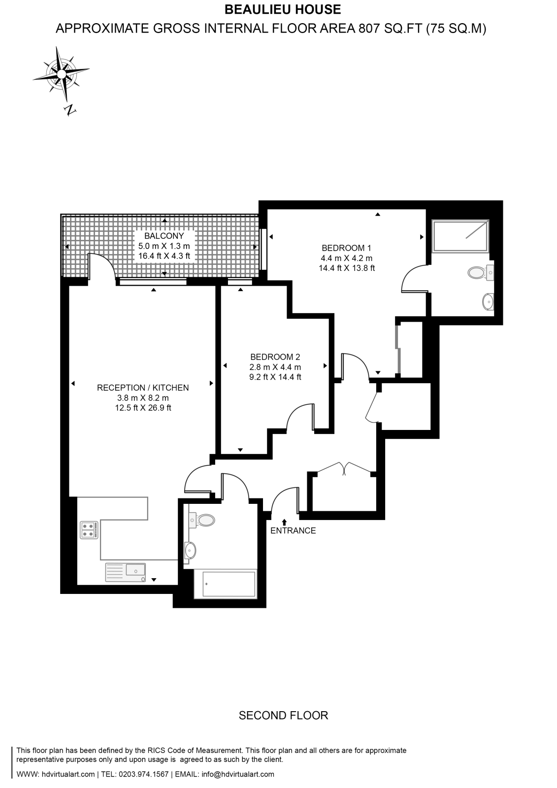 Flat 21, Beaulieu House, 15, Glenthorne Road, Hammersmith floorplan