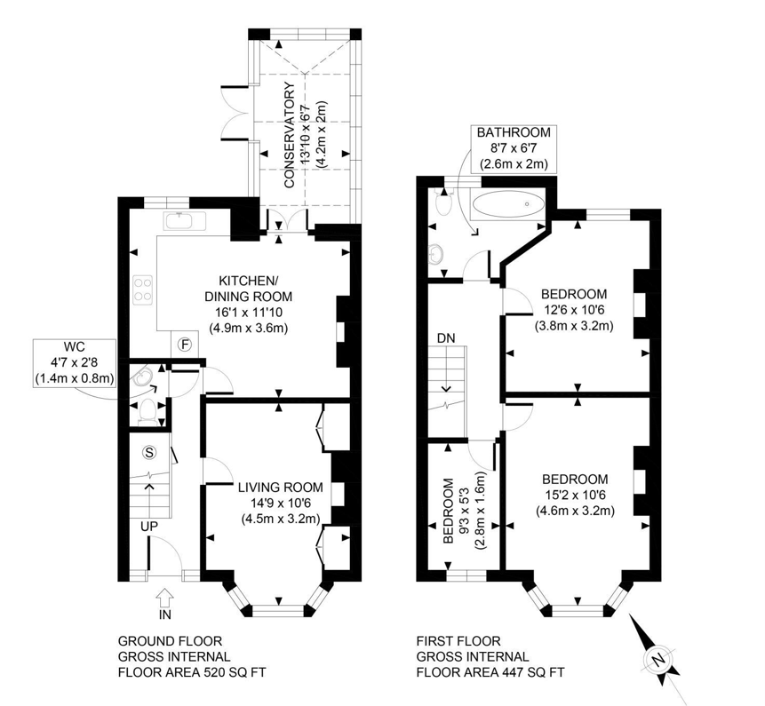 52, Netherbury Road, London floorplan