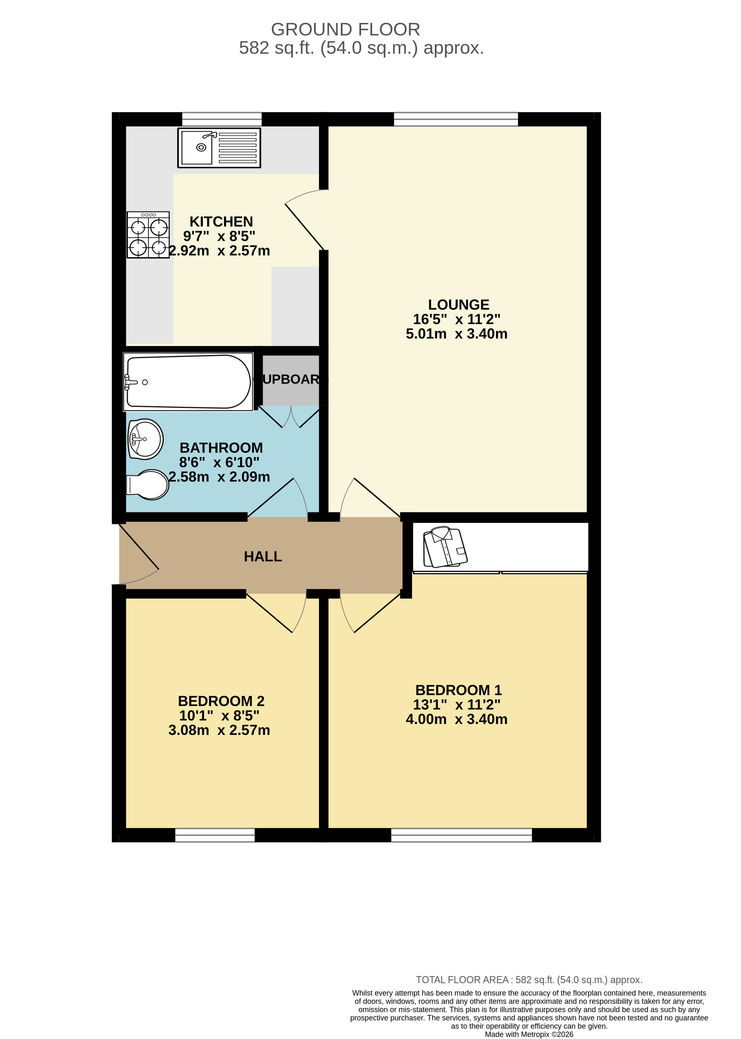 Flat 3, 8, Regent Gardens, Grimsby floorplan