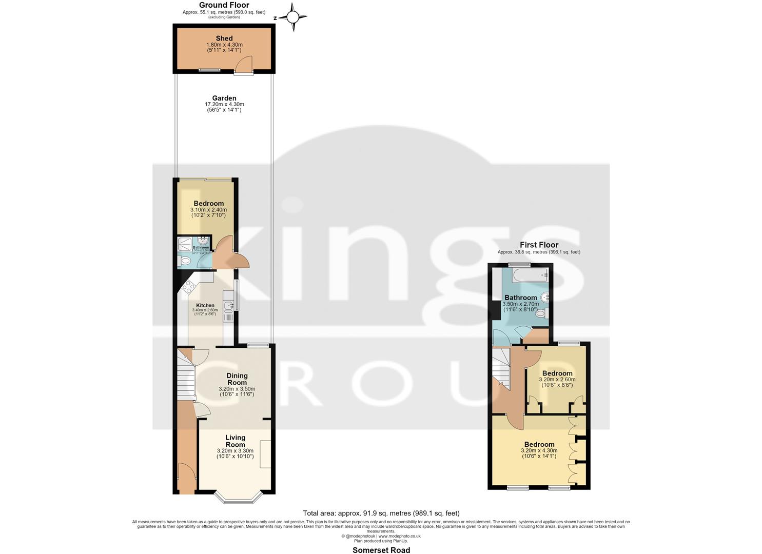 63, Somerset Road, London floorplan