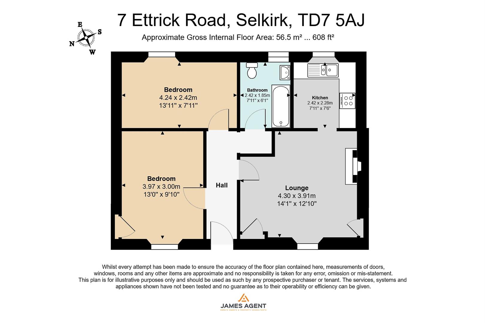 7, Ettrick Road, Selkirk floorplan