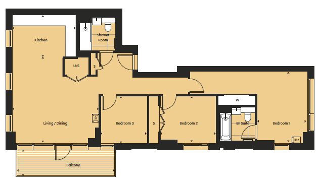 Oval Village, B2.11.1, The Pinnacle, Vauxhall floorplan