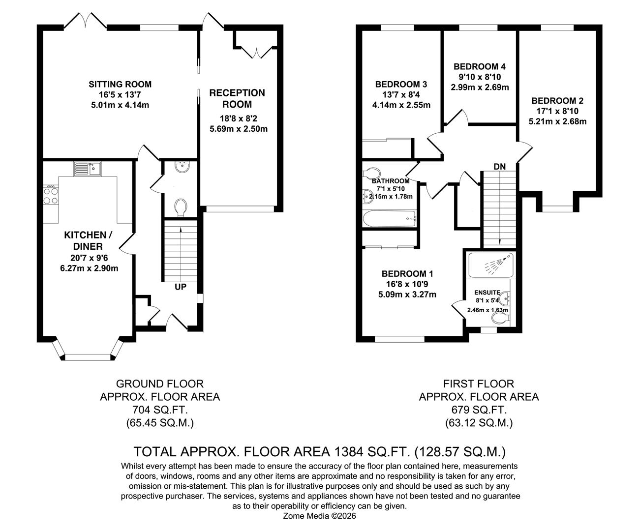 13, Hadlow Close, Maidstone floorplan
