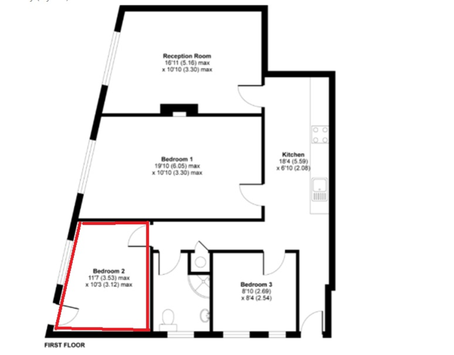 Room 3, 166a, Broadway, Didcot floorplan