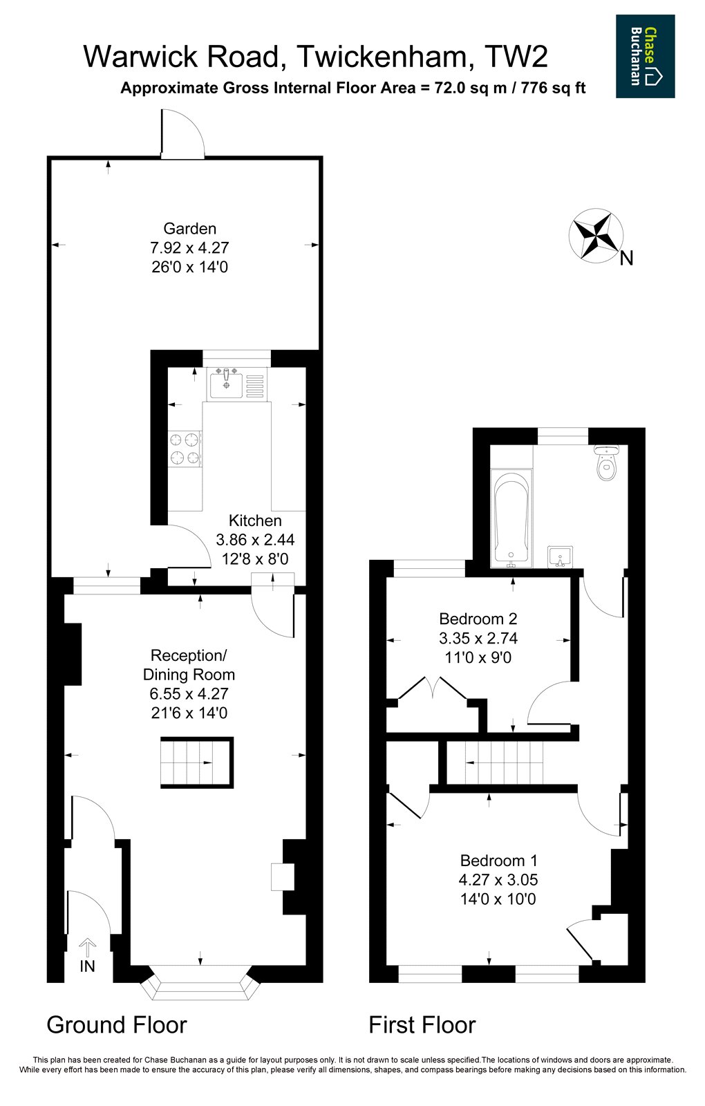 44, Warwick Road, Twickenham floorplan