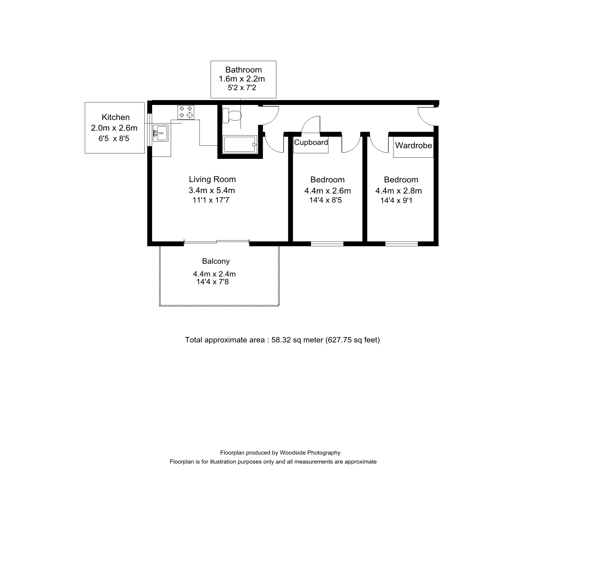 2 Bedrooms Flat for sale in Foxglove Way, Luton, Bedfordshire LU3