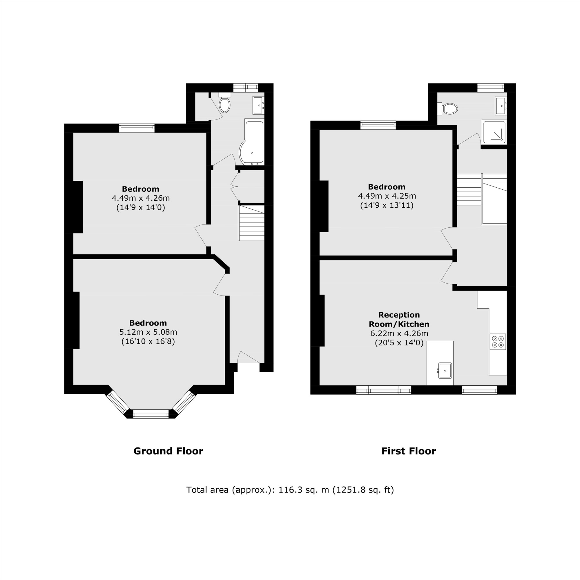 Ground And First Floor Maisonette, 47, Boscombe Road, London floorplan