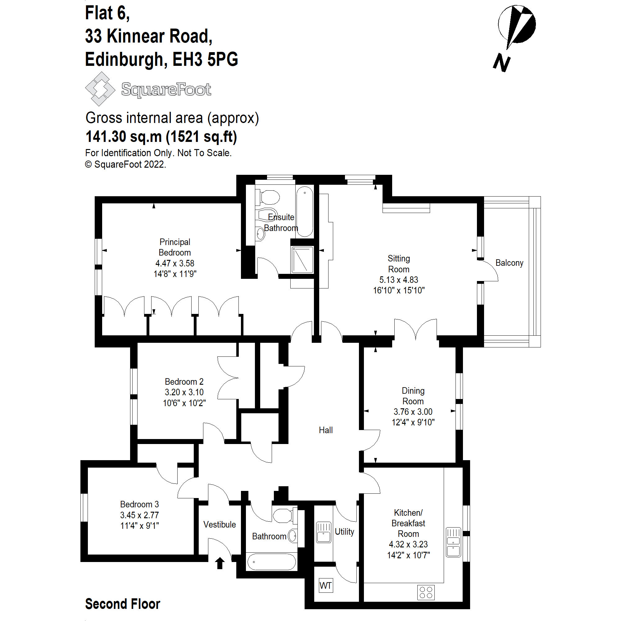 Kinnear Road, Inverleith, Edinburgh EH3, 3 bedroom flat for sale