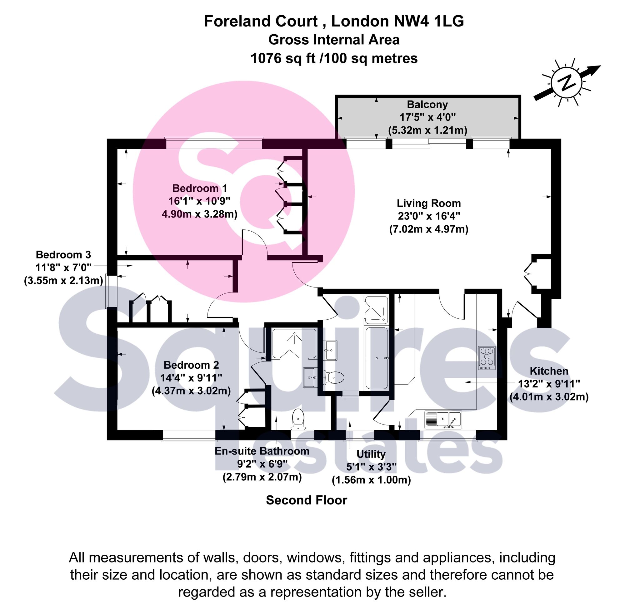 Flat 18, Foreland Court Holders Hill Road, London floorplan