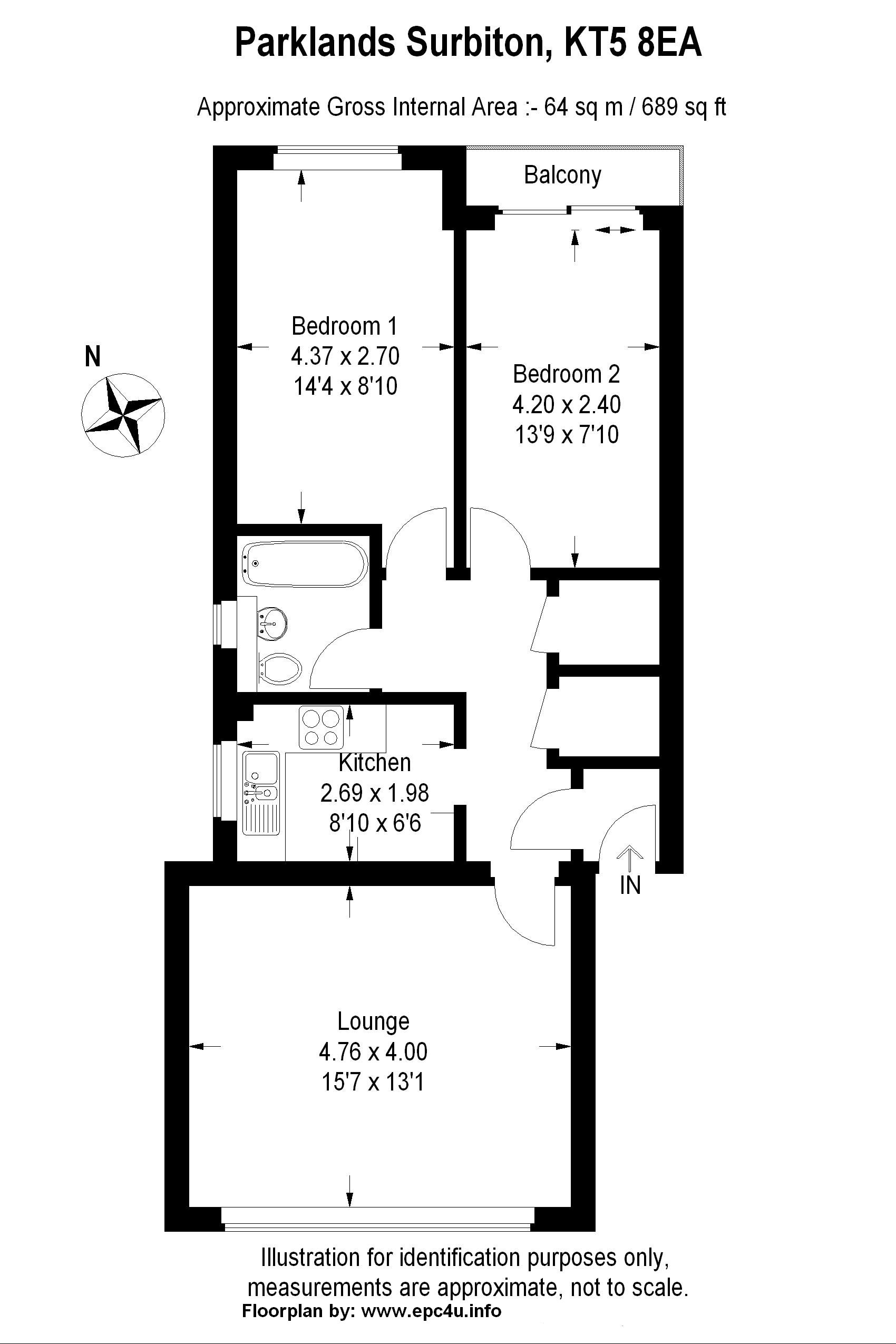 2 Bedrooms Flat to rent in Parklands, Berrylands, Surbiton KT5