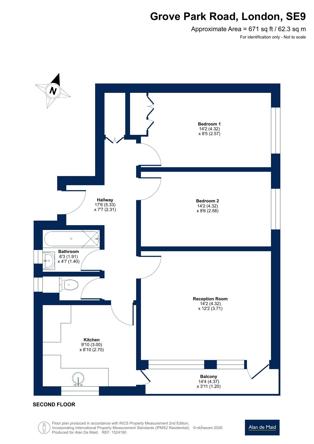 Flat 6, Merryfield House,, Grove Park Road, London floorplan