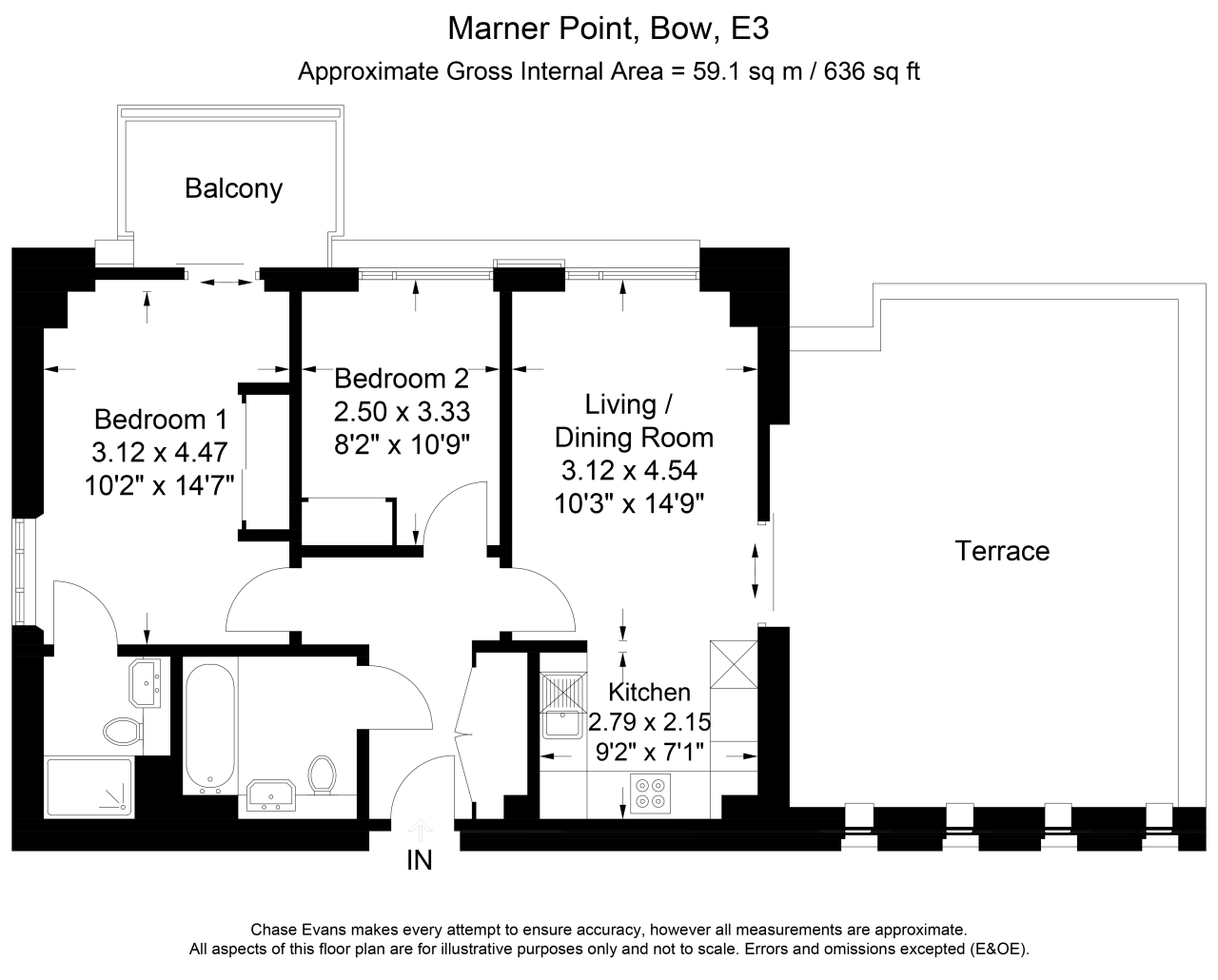 2 Bedrooms Flat to rent in Marner Point, No. 1 The Plaza, Bow E3