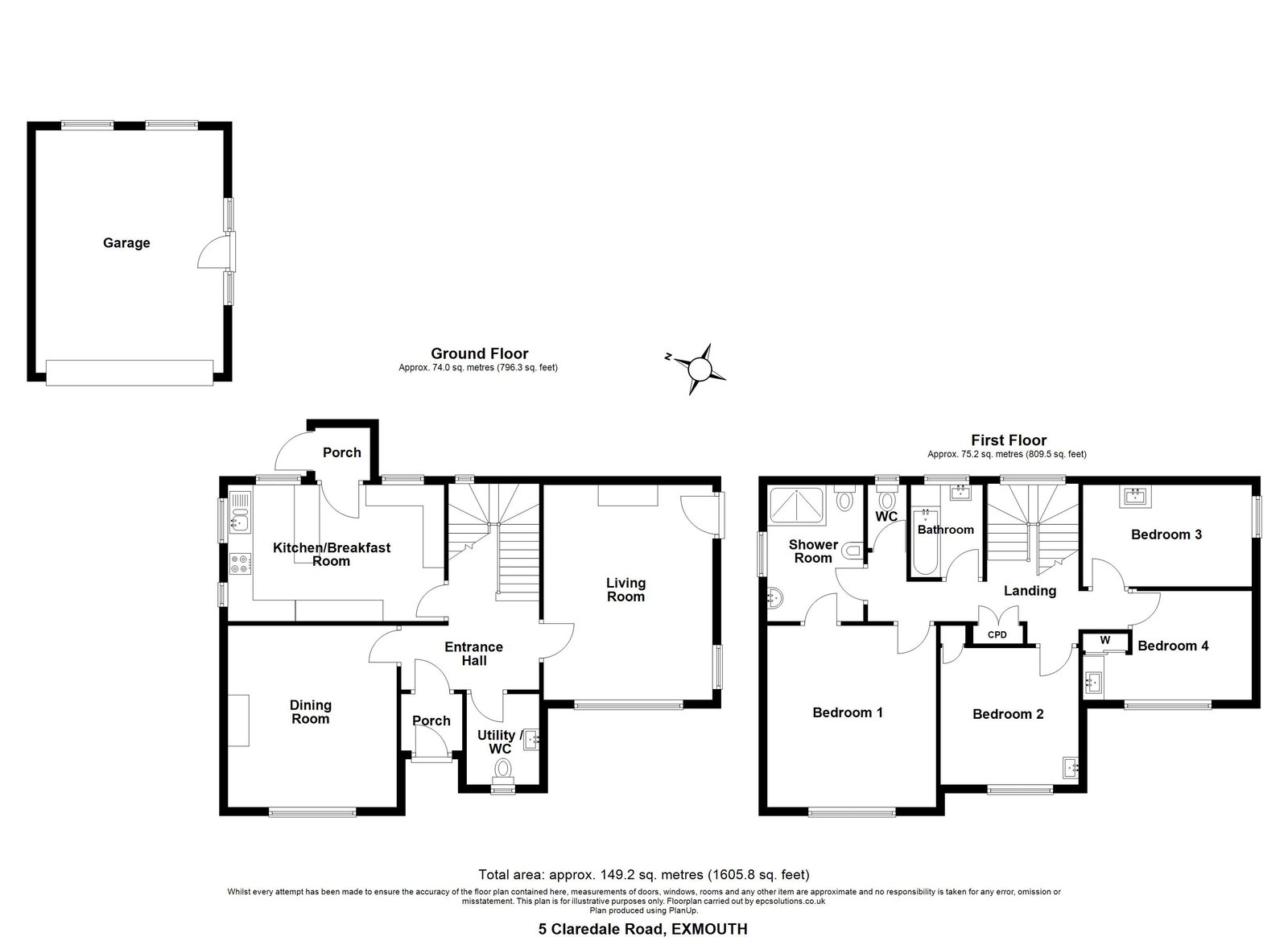 5, Claredale Road, Exmouth floorplan