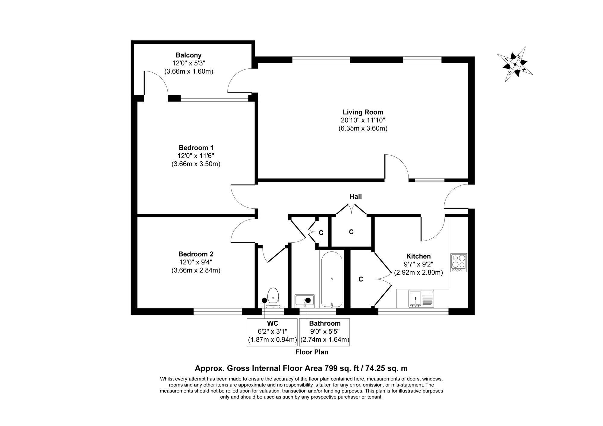 Flat 15, 18 St. James Walk, Leeds floorplan