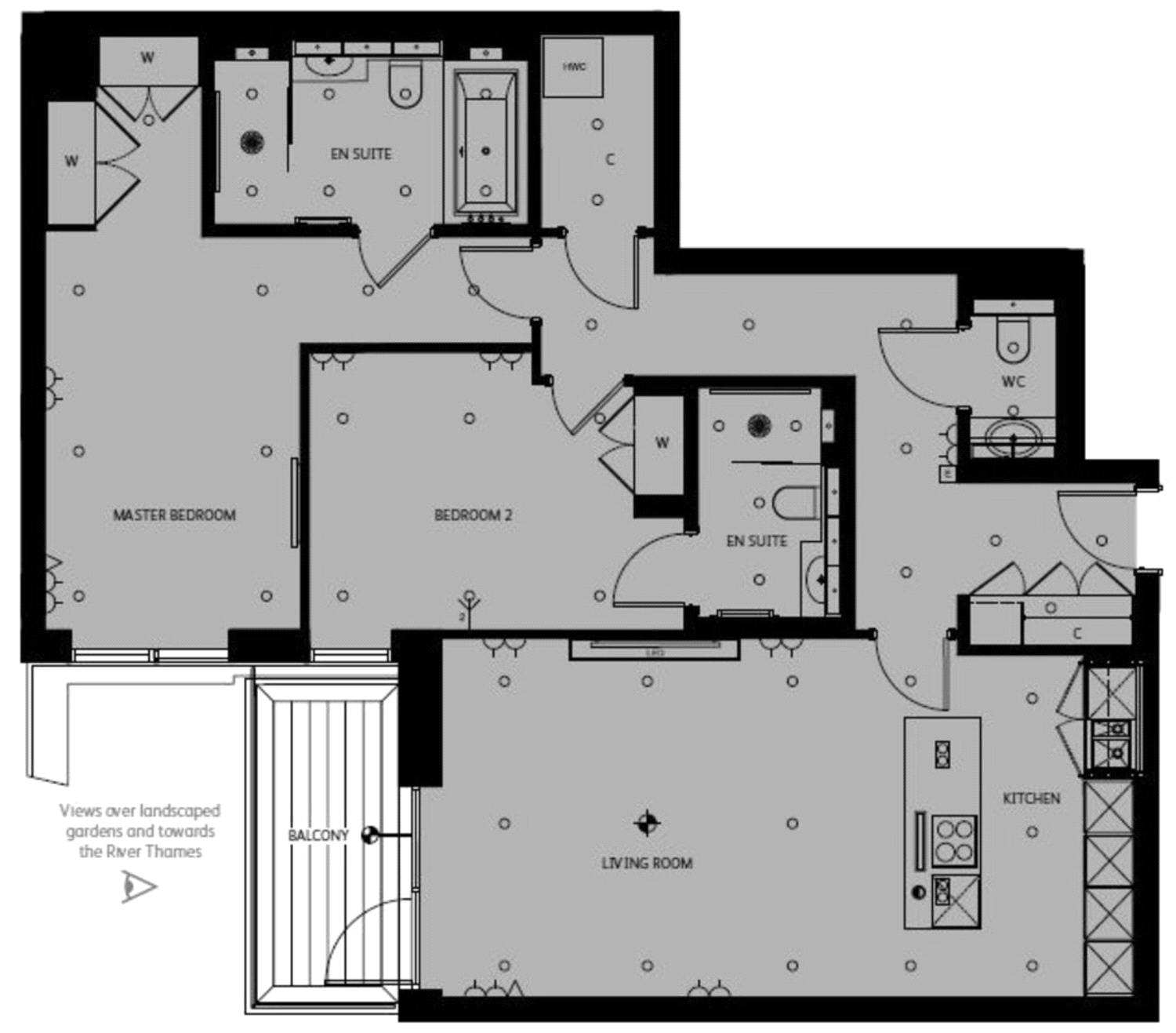 2 Bedrooms Flat for sale in Faulkner House, Distillery Road, Fulham Reach, London W6