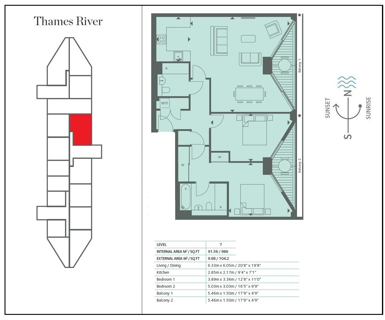 121, 3 Riverlight Quay, London floorplan