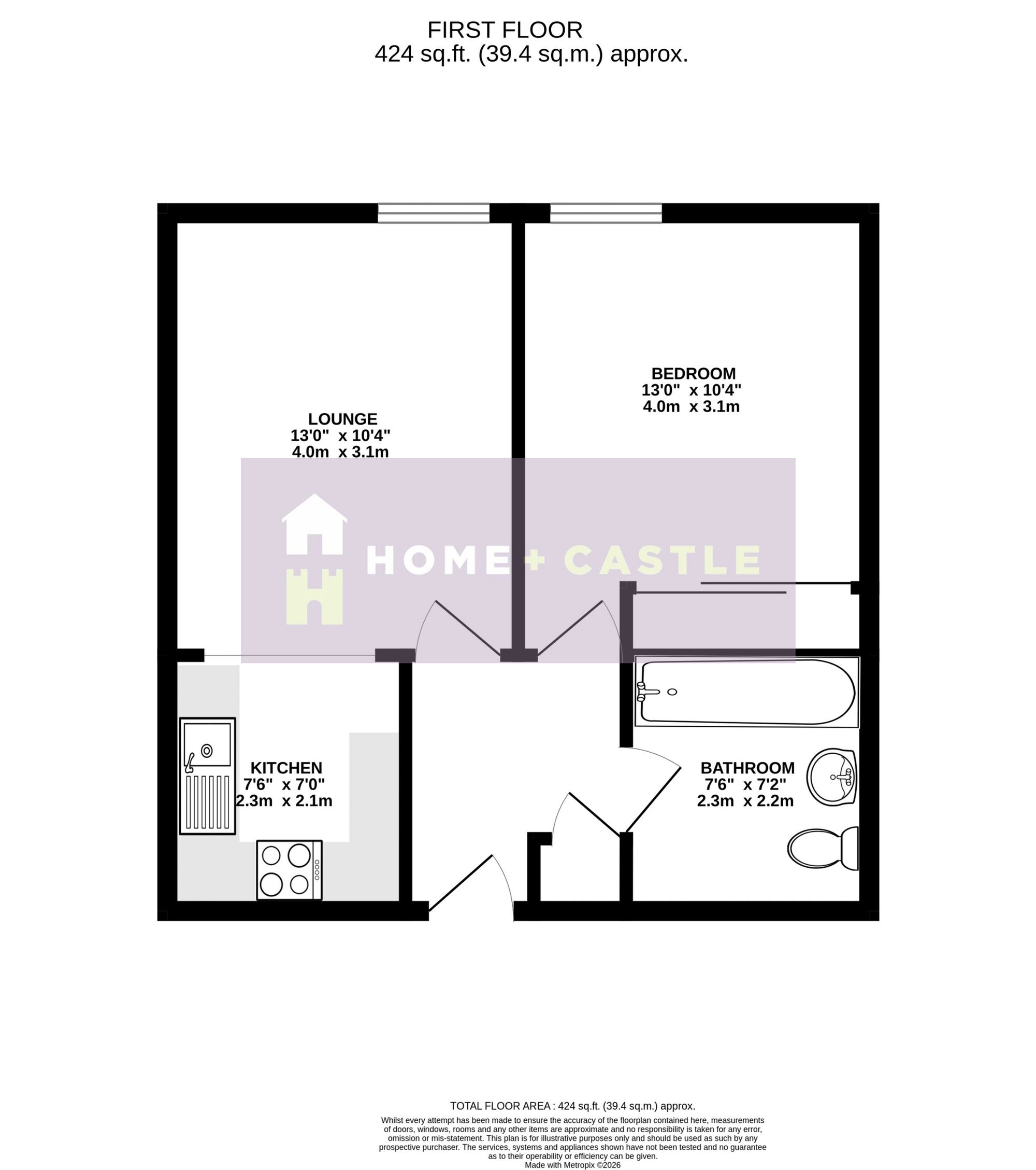 14 Carlyle House Bridge Road, Worthing floorplan