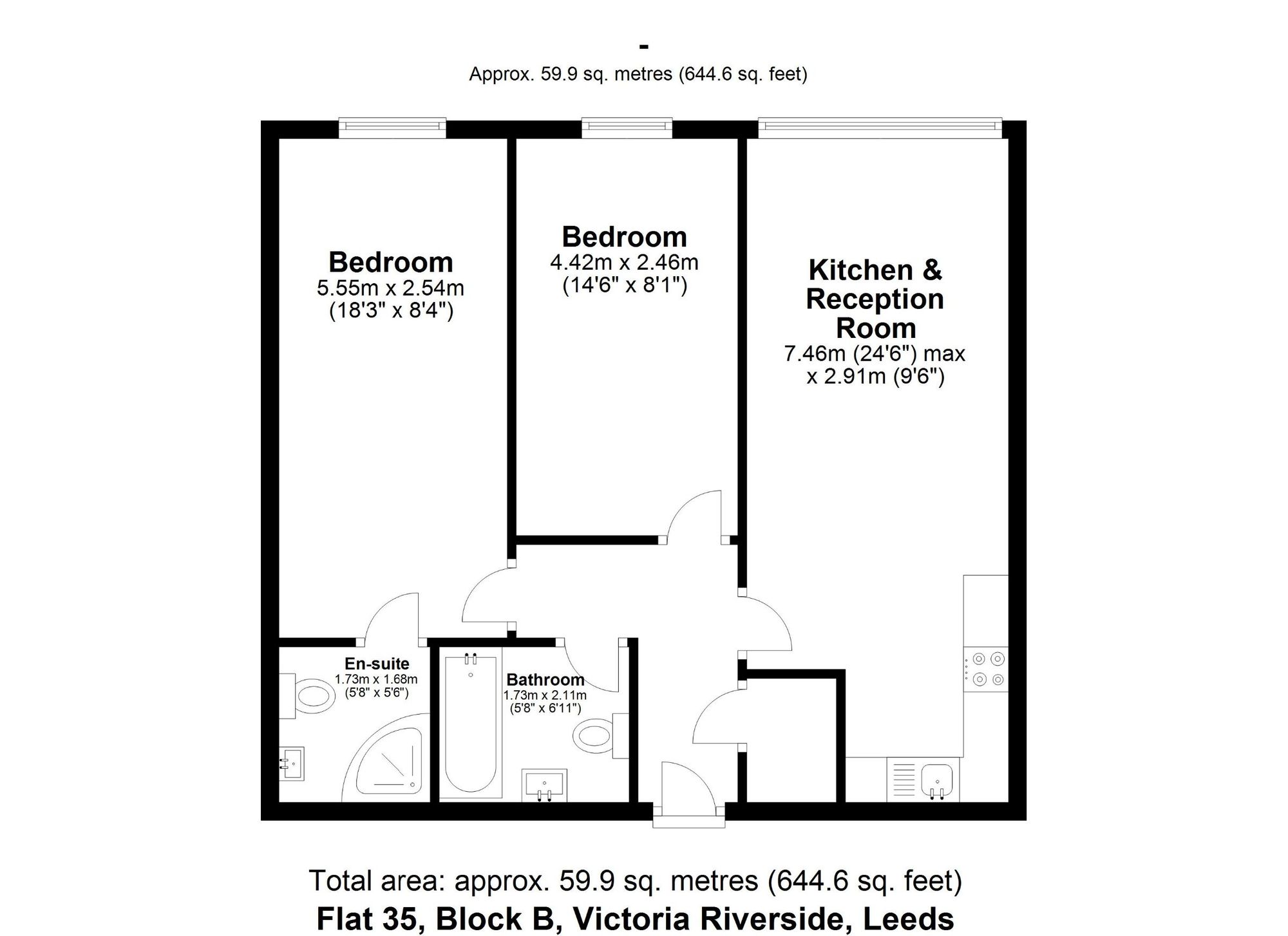 Flat 35, Block B Victoria Riverside Atkinson Street, Leeds floorplan