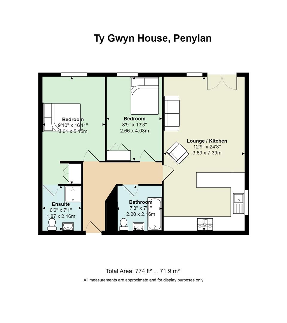 2 Bedrooms Flat to rent in Ty-Gwyn Road, Penylan, Cardiff CF23