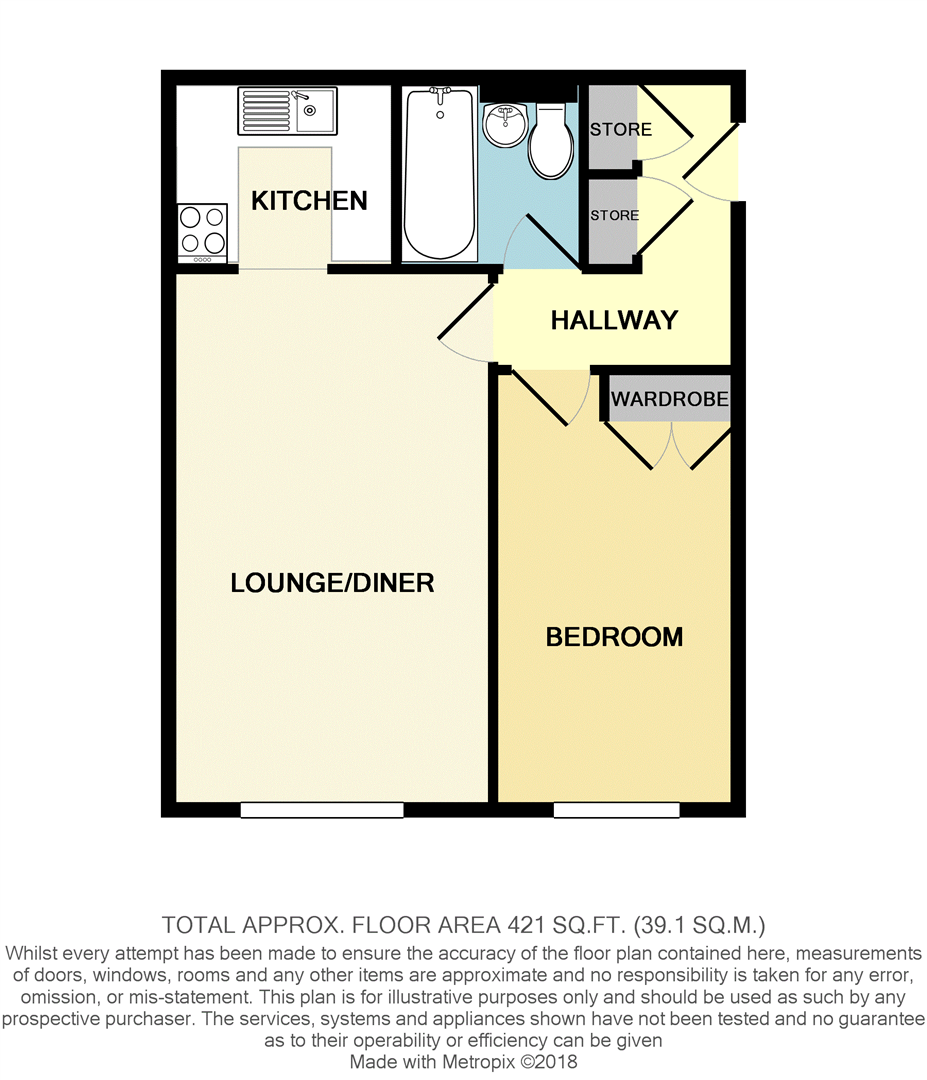 Flat 1, 158, Norman House, Norman Road floorplan