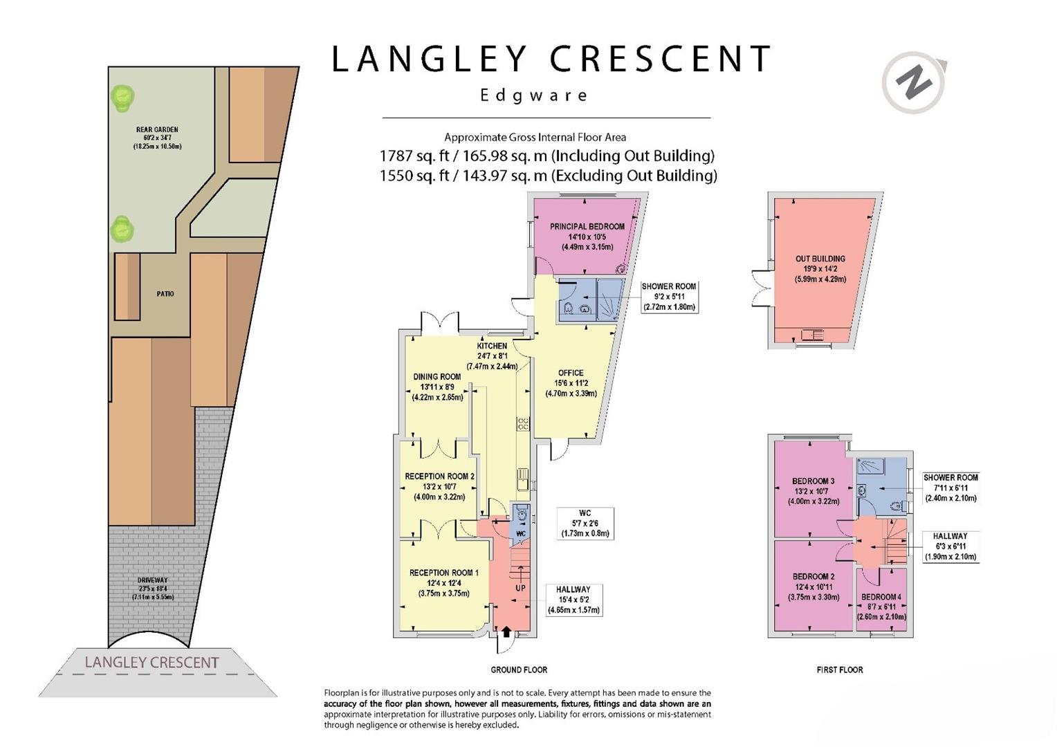 15, Langley Crescent, Edgware floorplan