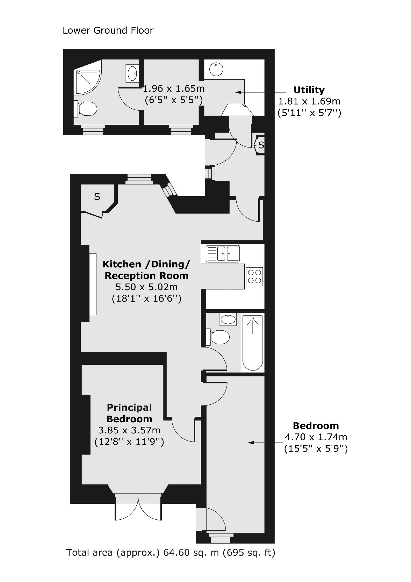 Lower Ground Floor, 34, Barons Court Road, London floorplan