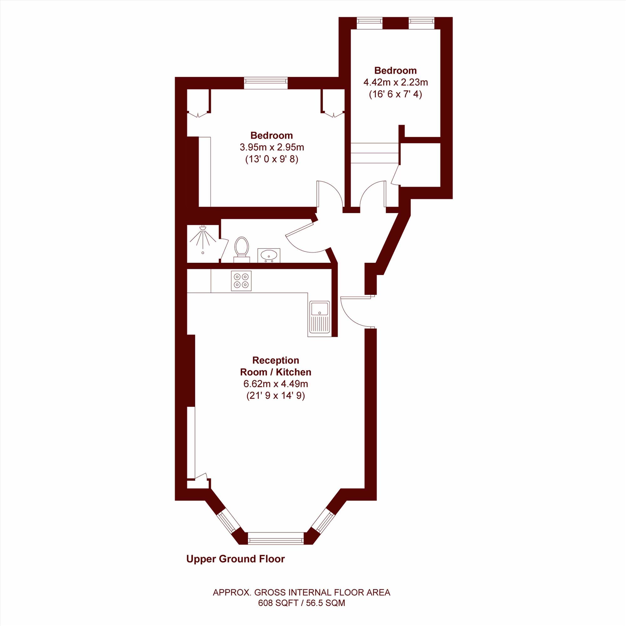 Raised Ground Floor, 43, Russell Road, London floorplan