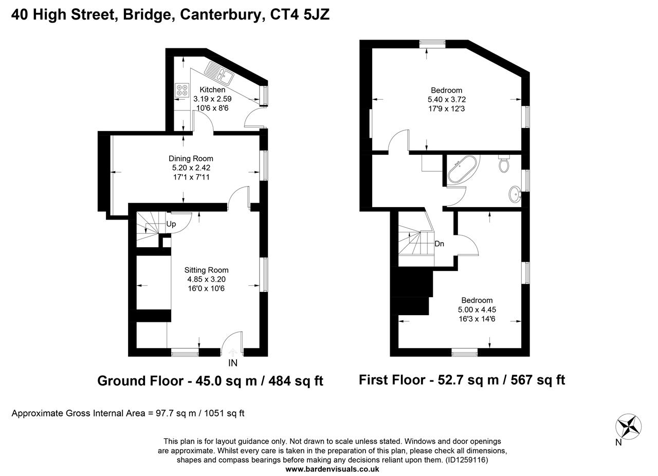 Primrose Cottage, Bridge floorplan