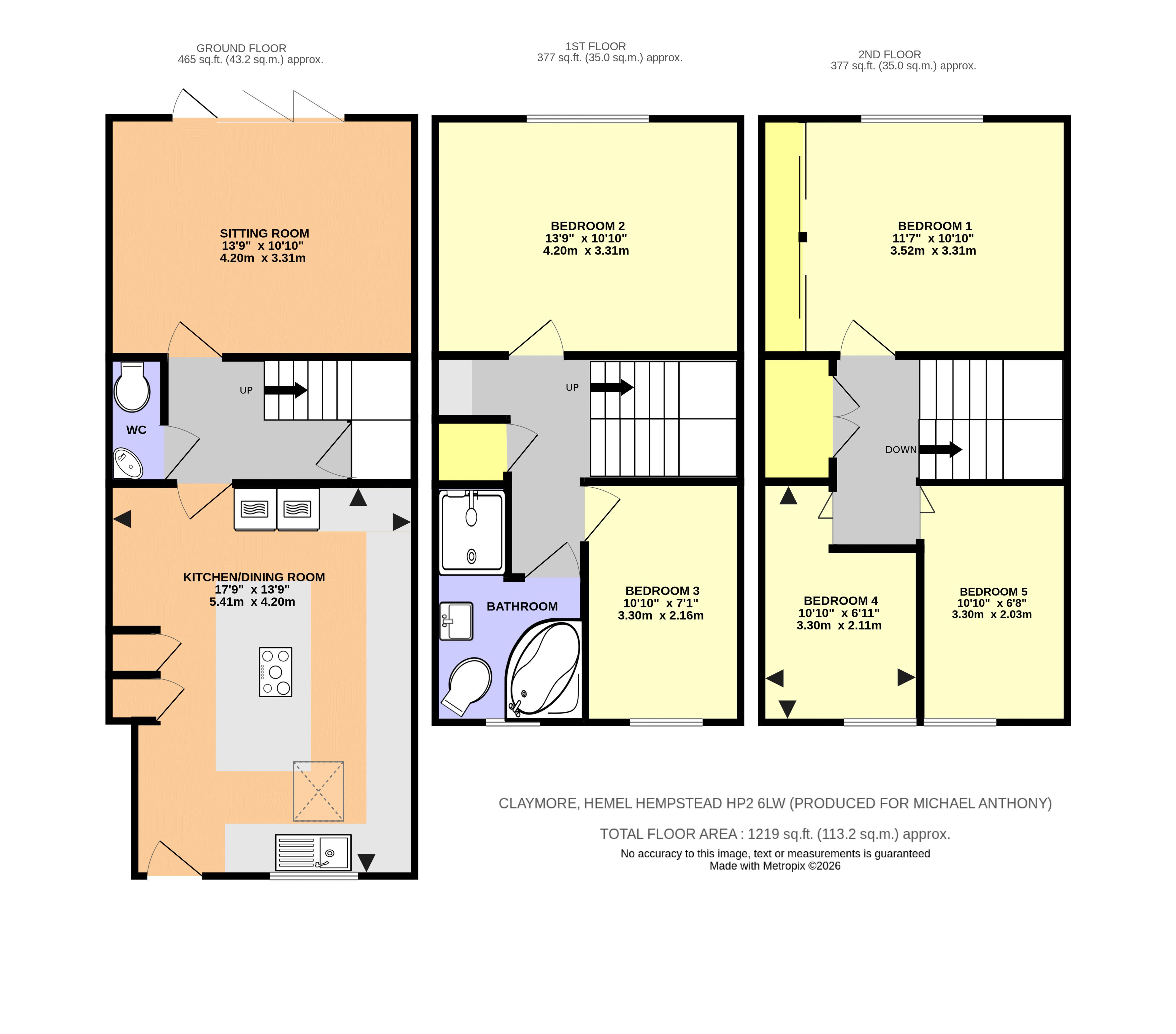 87, Claymore, Hemel Hempstead floorplan