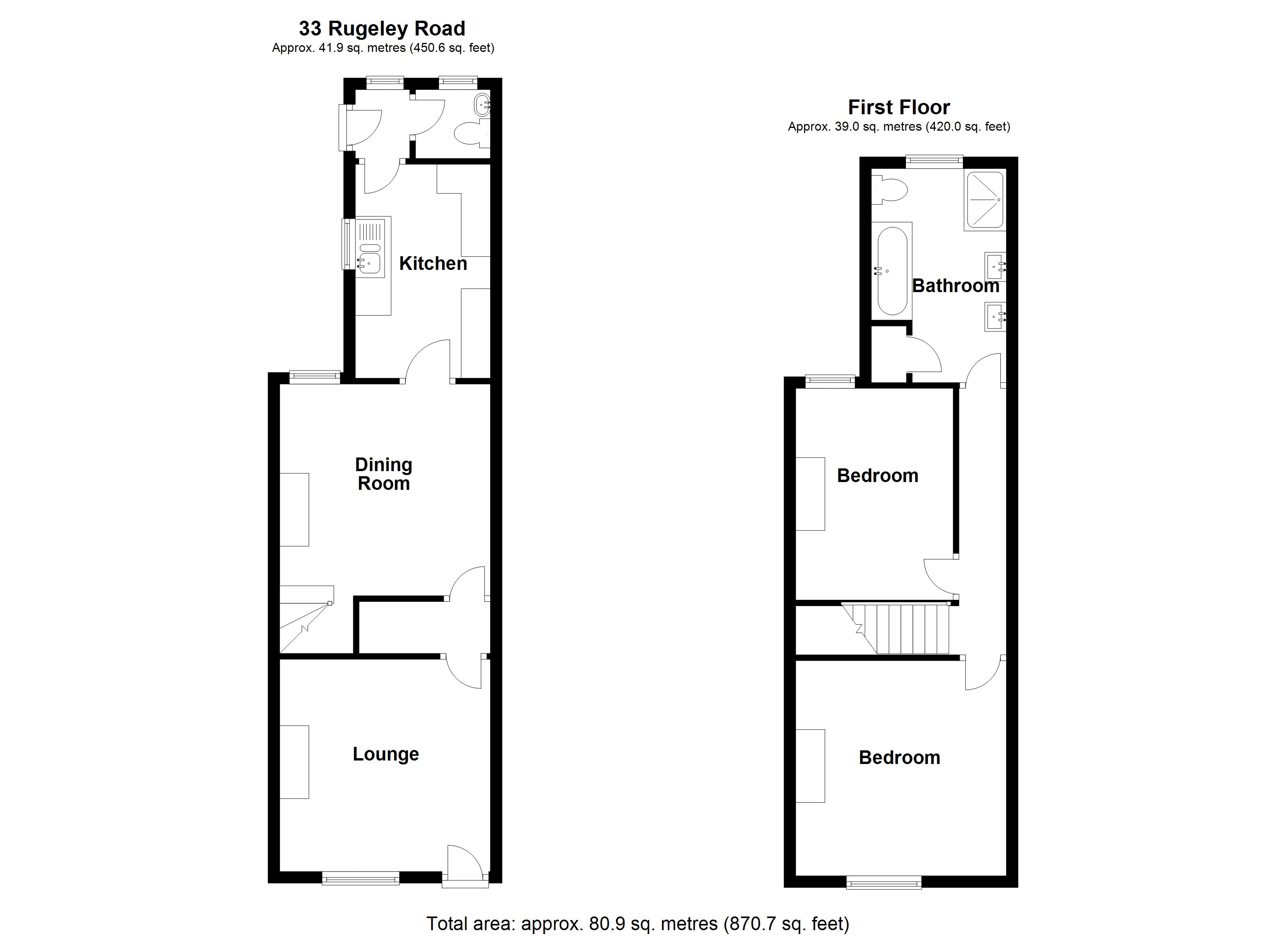 33, Rugeley Road, Burntwood floorplan
