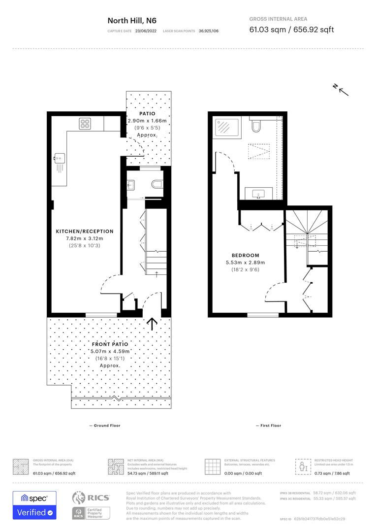 88, North Hill, London floorplan