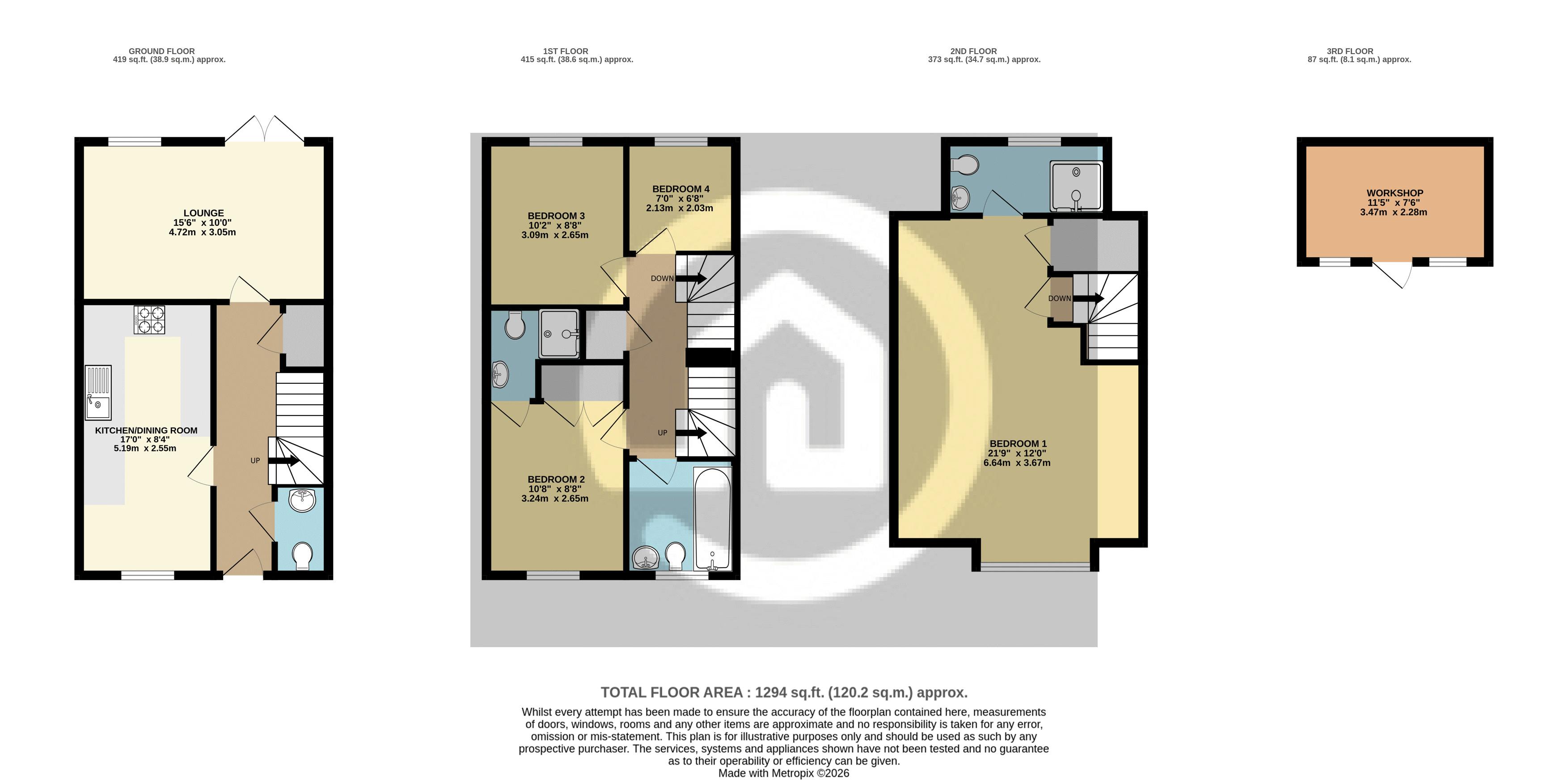 45, Barnack Grove, Royston floorplan