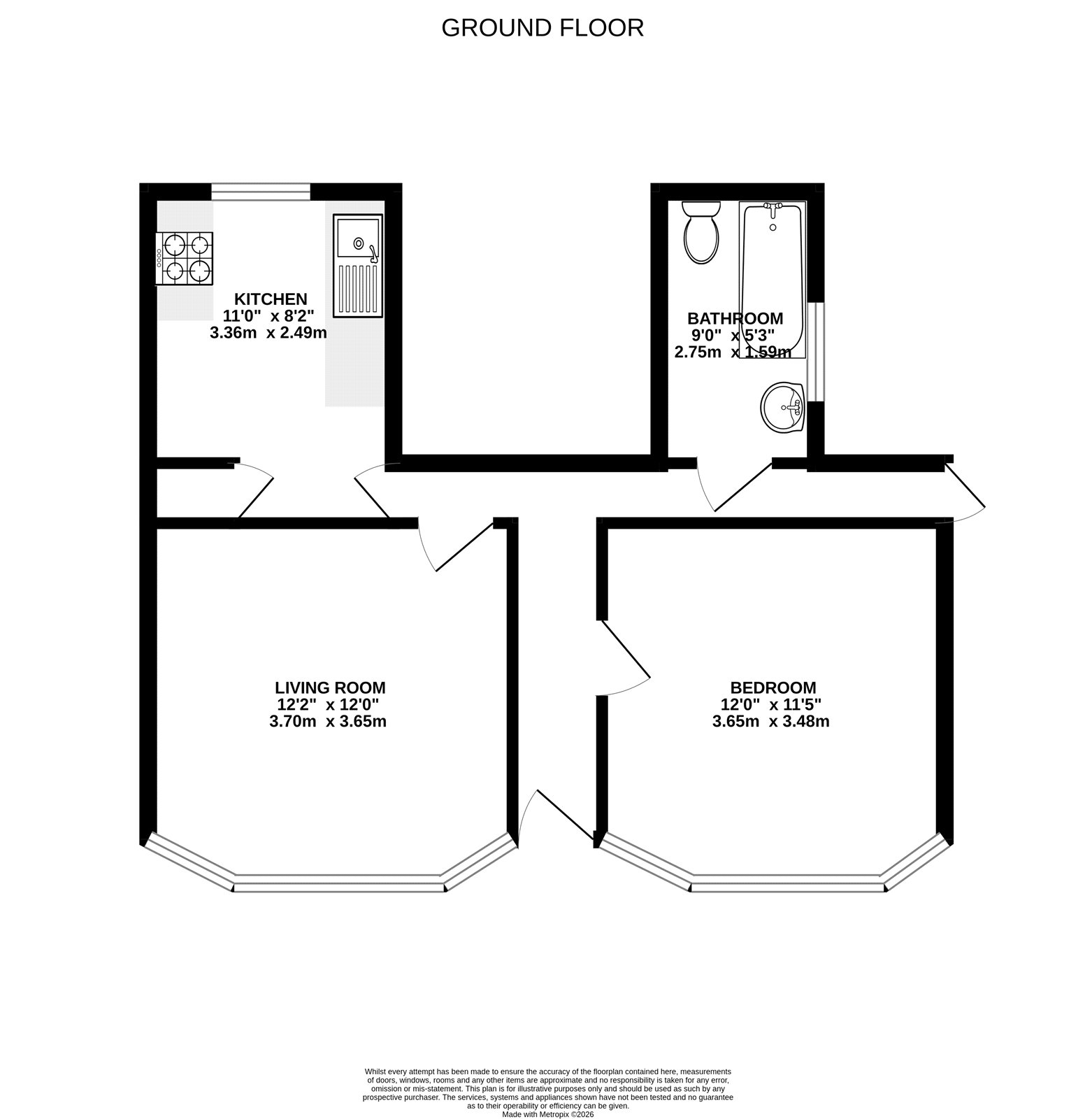 Flat 1, 4, St. James Terrace, Surrey floorplan