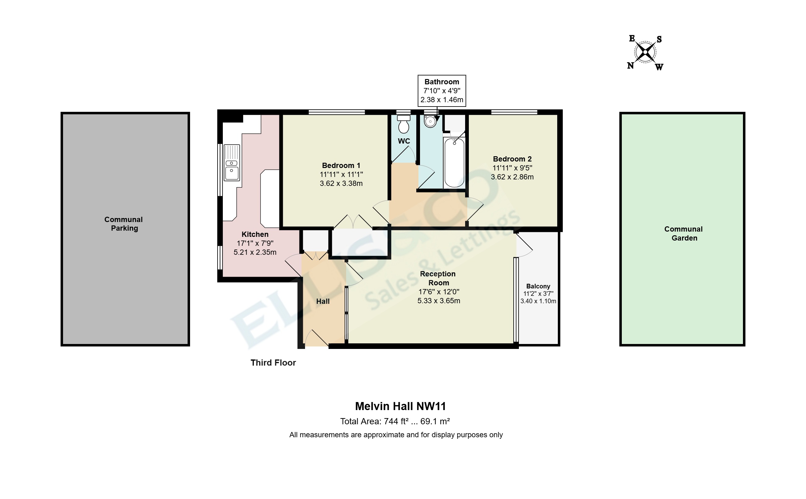 Flat 21, Melvin Hall,, Golders Green Road, Golders Green floorplan