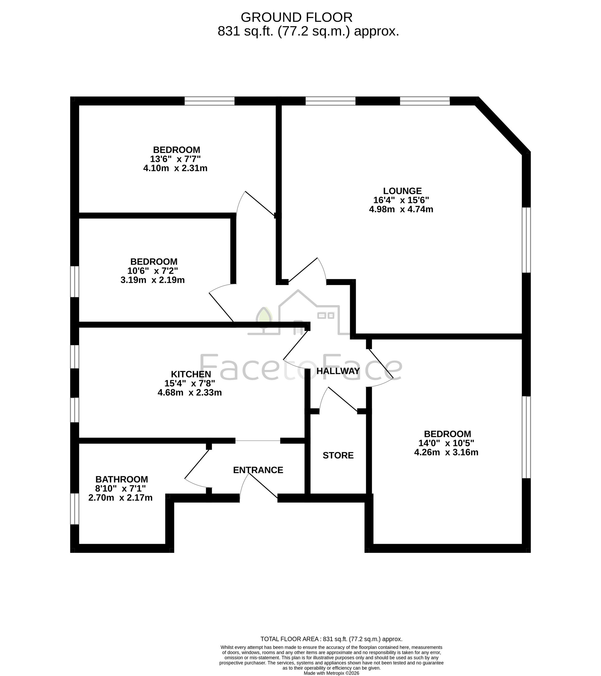 Flat 1, 644 Rochdale Road, Todmorden floorplan