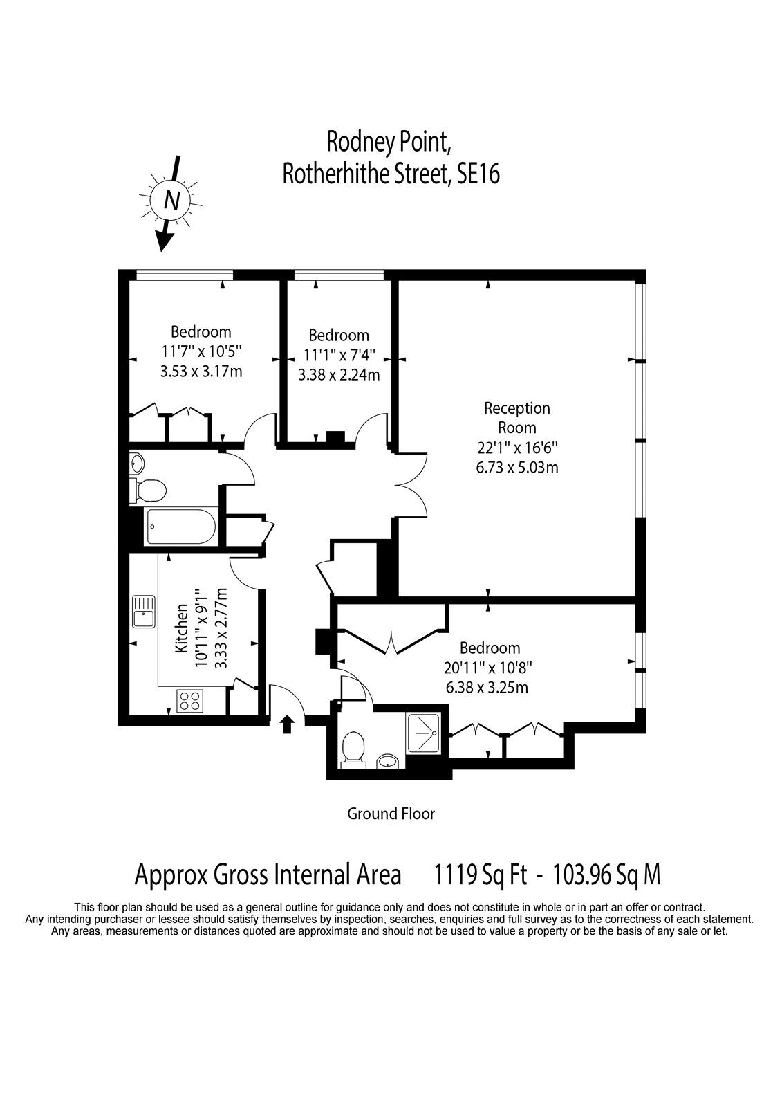 Apartment 1, Rodney Point, London floorplan