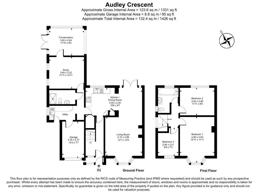 34, Audley Crescent, Hereford floorplan