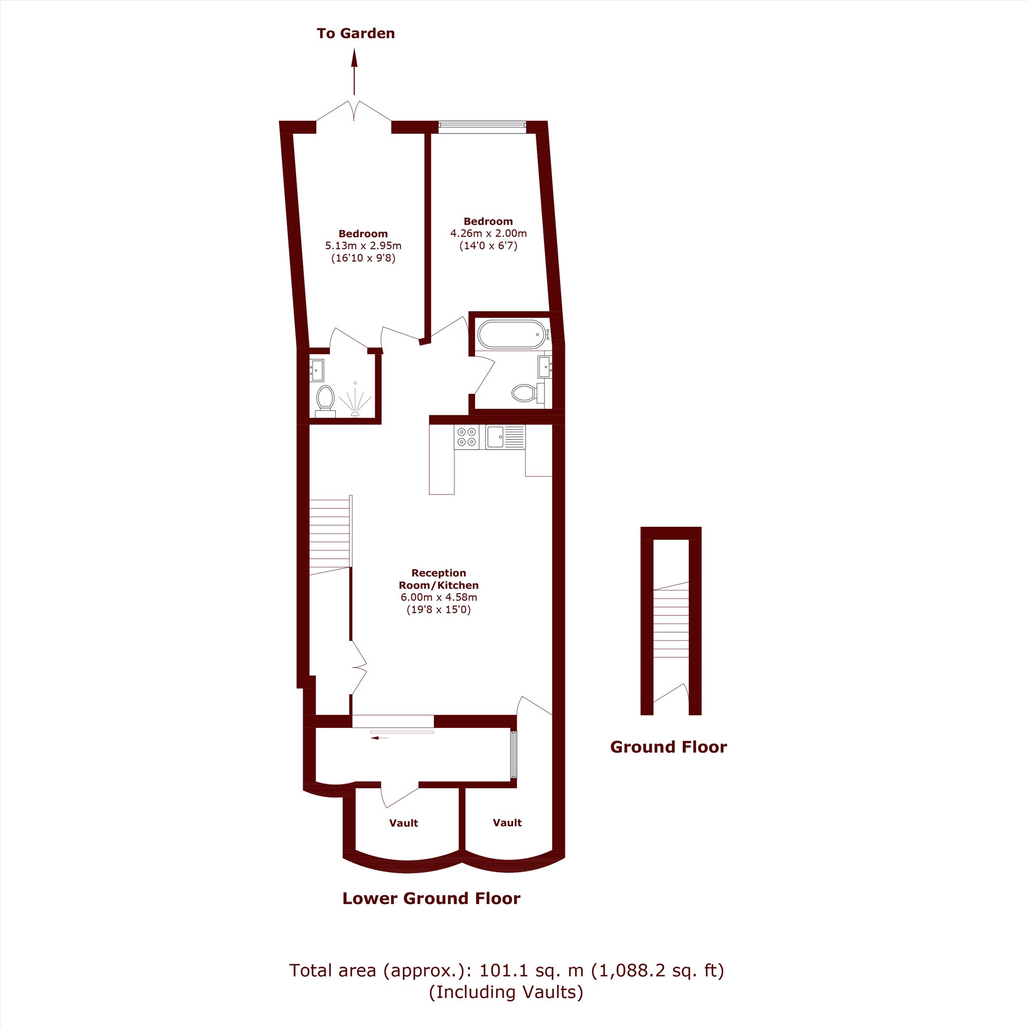 Flat C, 211, Royal College Street, London floorplan