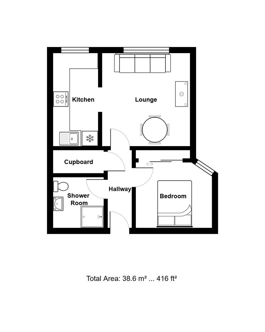 Flat 25, Woodside Court, Underwood Road, Plymouth floorplan
