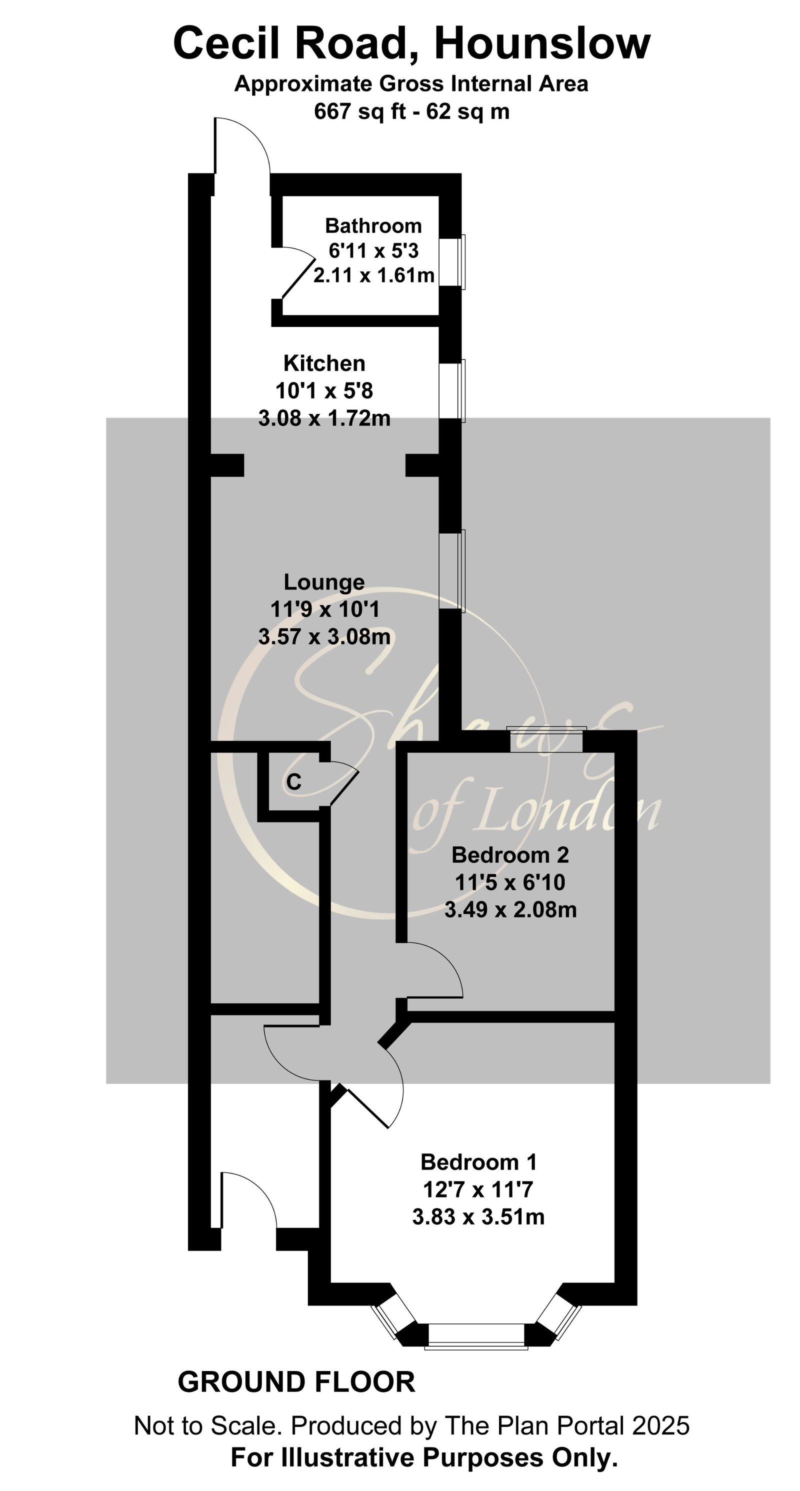 49,Flat 1, Cecil Road, Hounslow floorplan