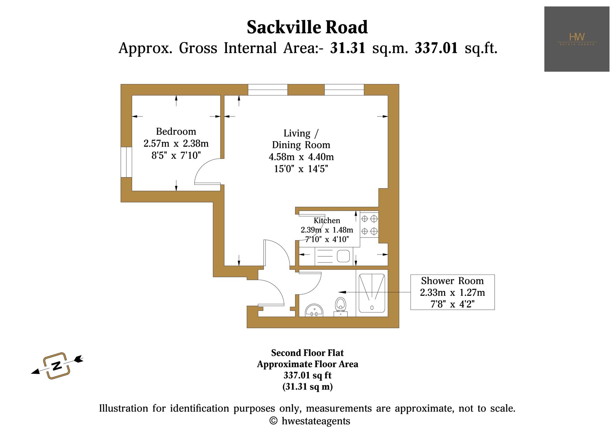 Flat 6, 61 Sackville Road, Hove floorplan
