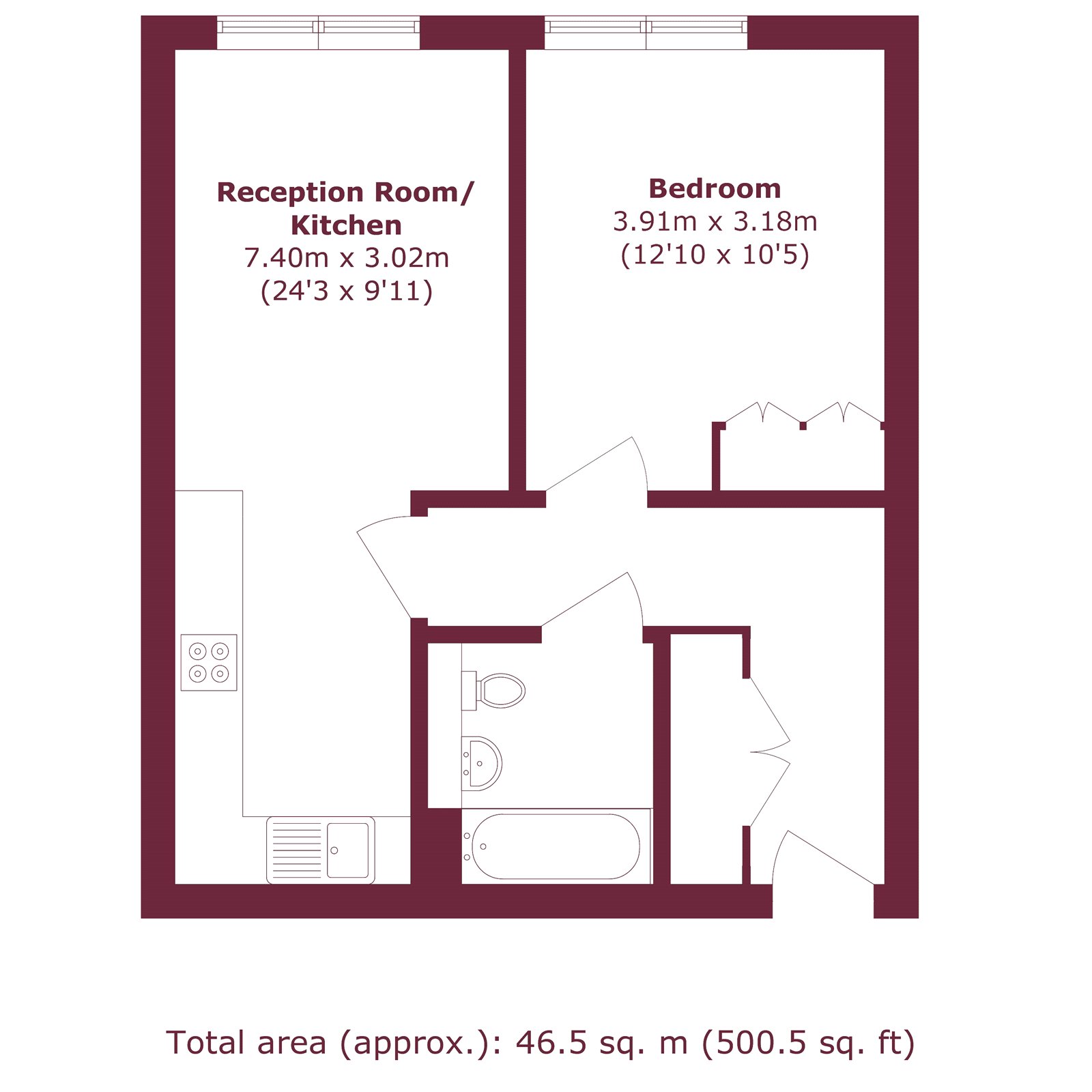 Flat 6, 105, Wise Road, London floorplan