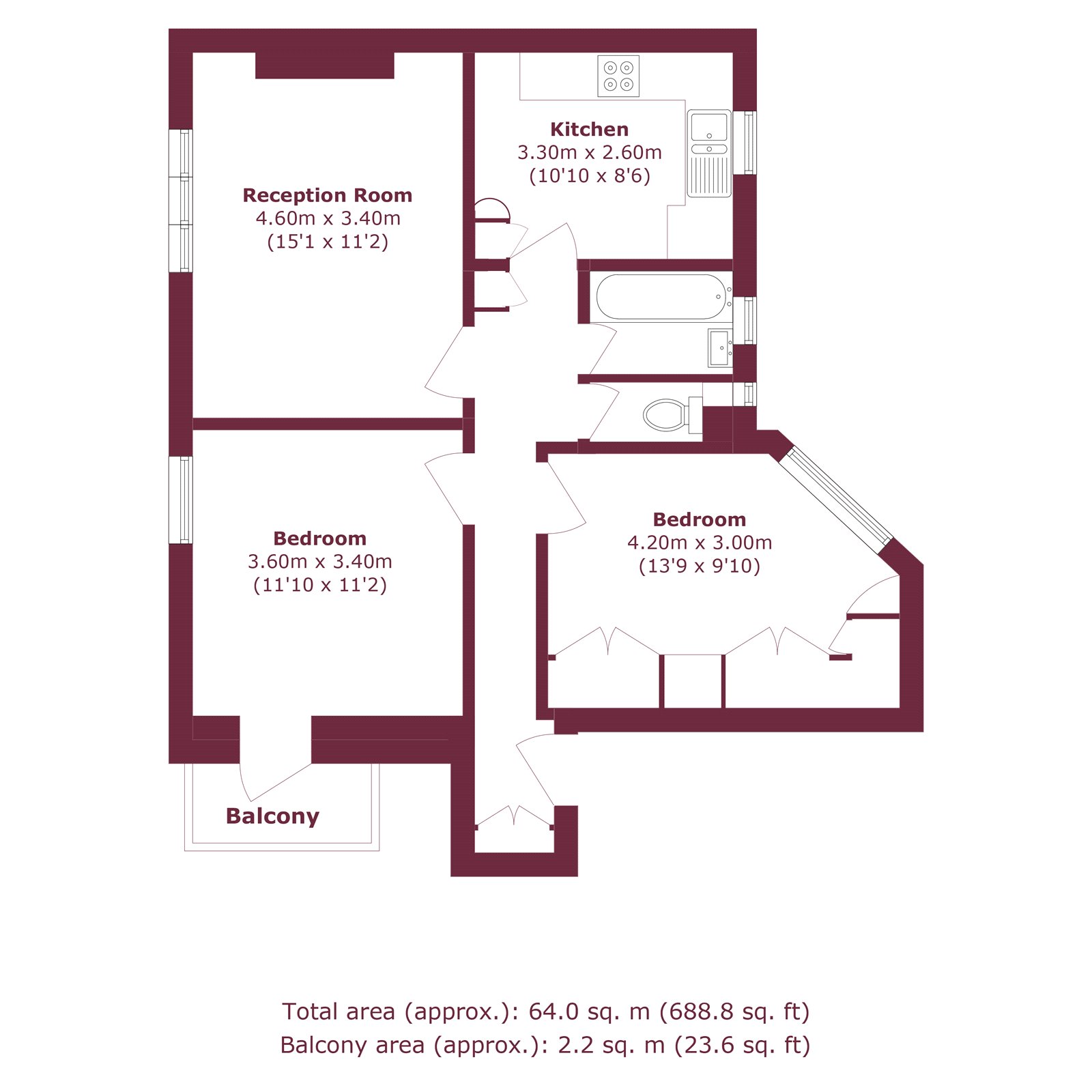 Flat 27, Tudor Court,, King Henrys Walk, London floorplan
