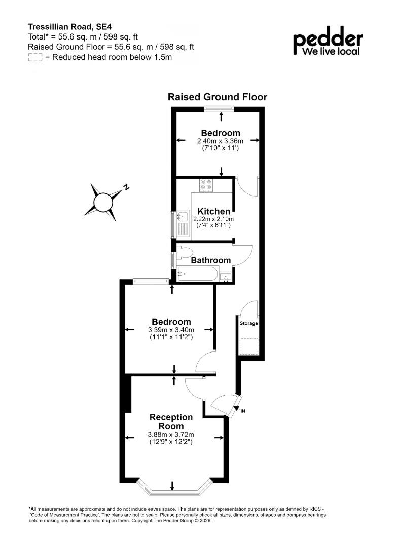 136B, Tressillian Road, London floorplan
